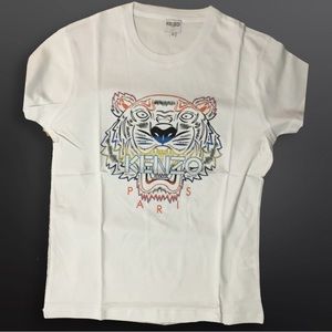 Kenzo Tiger Head Printed White Unisex T-Shirt,Size S